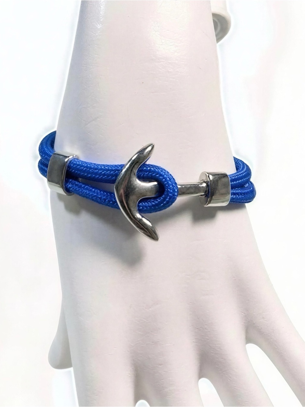 Roper Royal Blue Cord Bracelet with Silver Anchor